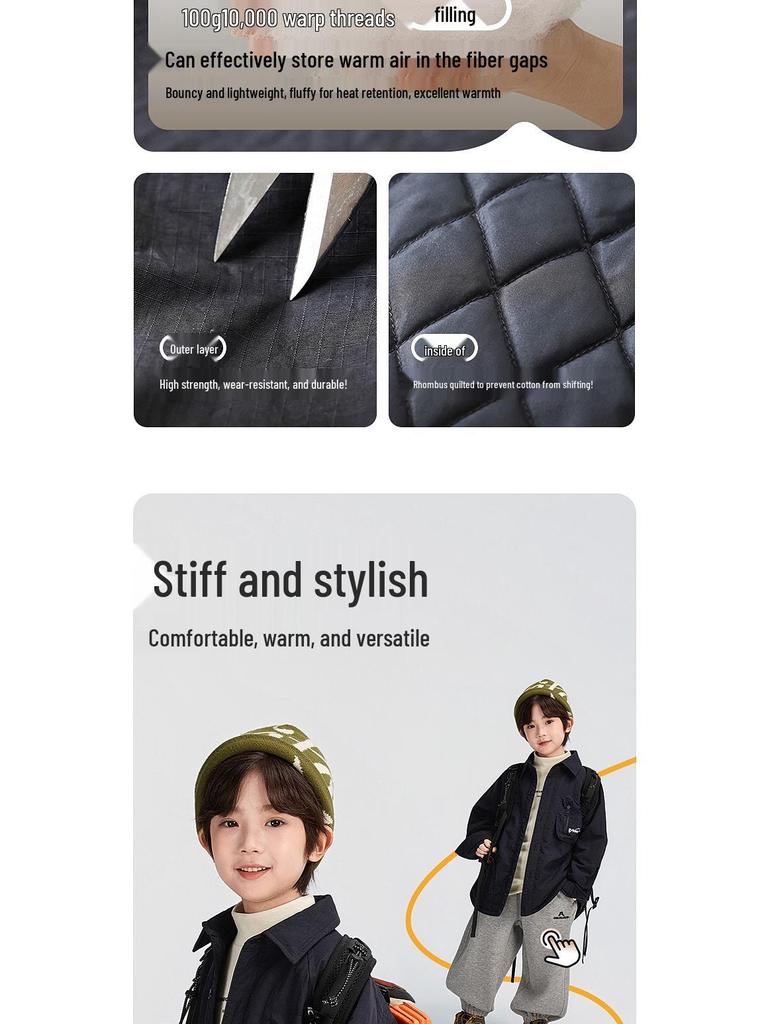 2025 Winter Jungen Steppjacke: Warm, Verdickt im Märchenstil für Kinder