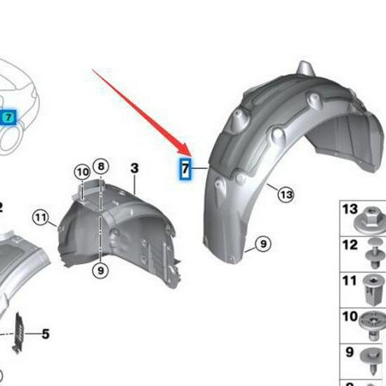 BMW 5 Series G30/G31 Rear Wheel Liners (51717351455, 51717351456)