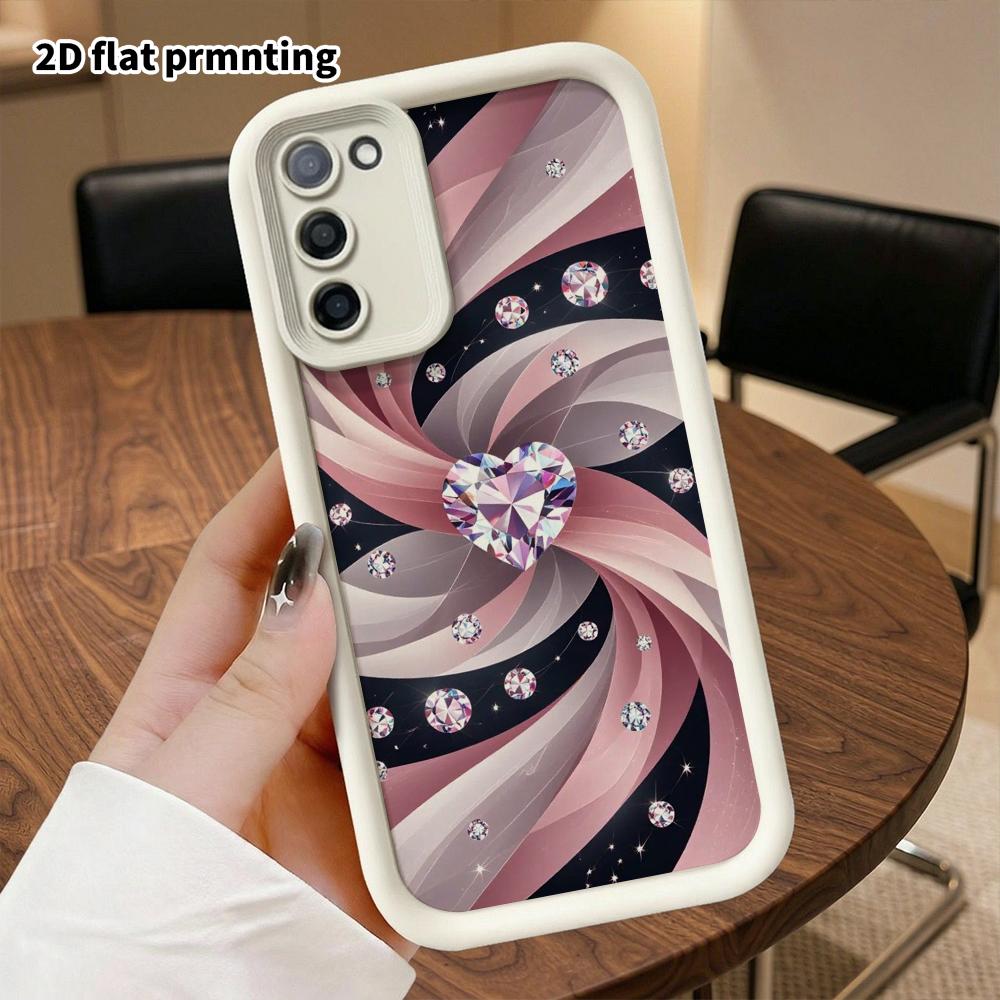Phone Case: 2D Flat Samsung Galaxy A34 A35 M05 M06 S20 S22 S21 FE Plus 5G Step Protective Case, Swirl Satin, Christmas and Halloween Gift
