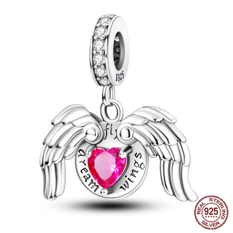 Real Copper Pink Series Heart Charms Beads Fit Qikaola Original Bracelets Diy Mother'S Day Jewelry Gift For Mom