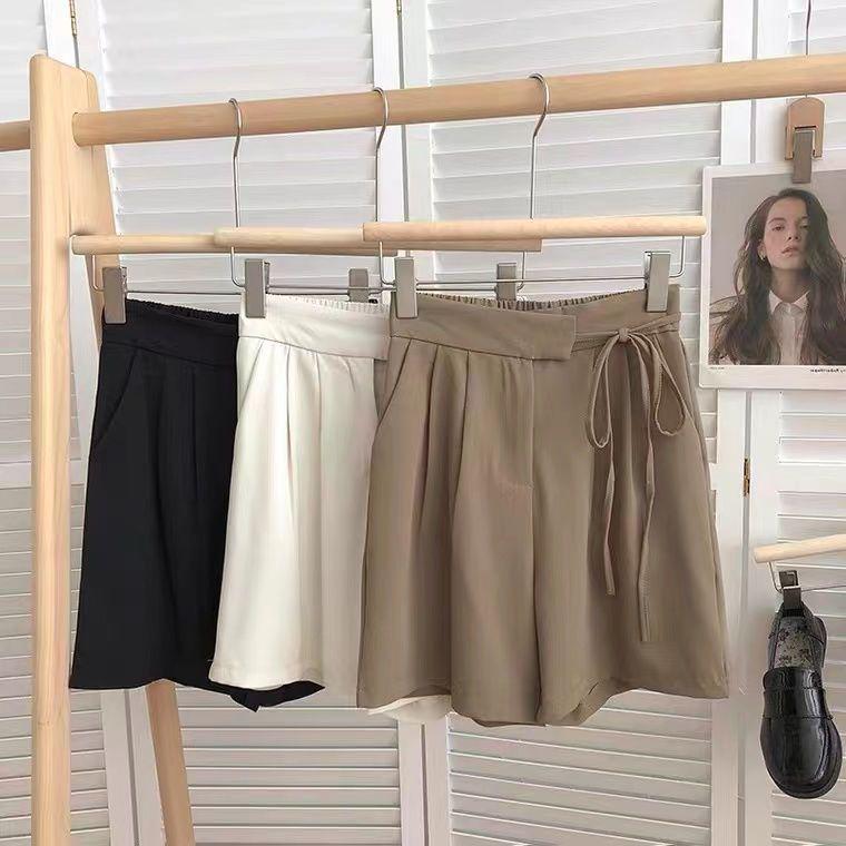 Women's Summer High Waist Drawstring Shorts: Loose, Casual A-line Wide Leg Pants