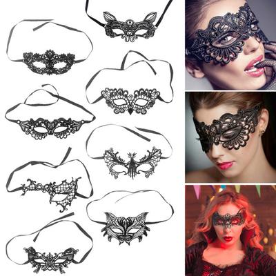 3-teilige Augenmaske aus Spitze, hohle Blume, Königin, Spinnen-Stil, Party, Date, Valentinstag, Tanz, angenehme Haut, freiliegende, geheimnisvolle Partymaske