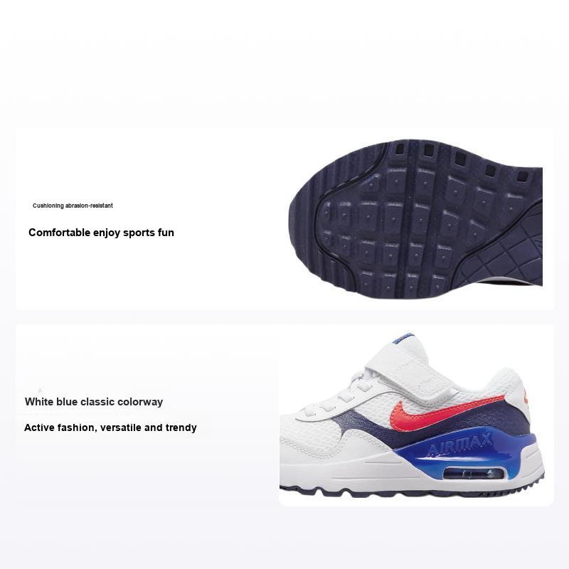 Nike Air Max SYSTM PS Bianco Blu Notte Scarpe da Ginnastica per Bambini Gioco Reale Scarlatto Brillante DQ0285-101