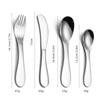 4 Pcs/set 304 Stainless Steel Children  Western  Steak  Tableware Ergonomics scratch-resistant