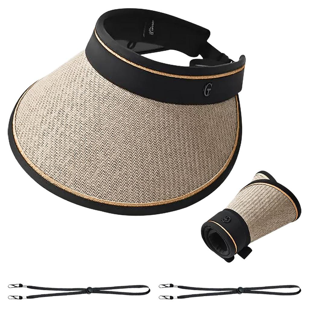 Straw Sun Visor for UV Sun Wide Small Face Mountain Windproof Number [Lhyxuuk] Women, Protection, Hat, Brim, Foldable, Outdoor, Effect, Golf, Tennis,