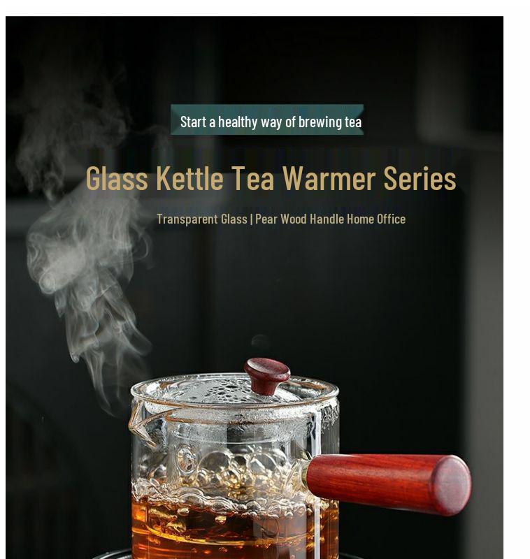 Compact Electric Ceramic Tea Brewer with Glass Teapot - Ideal Tabletop Stove & Mini Water Boiler