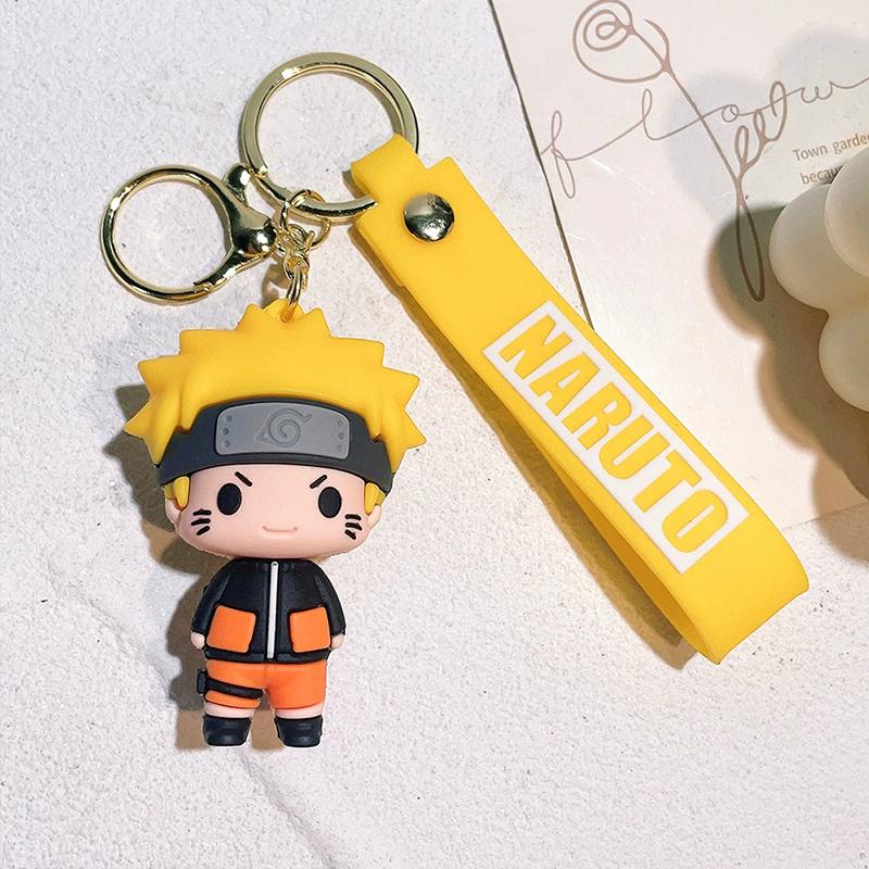 Naruto Anime Keychain Pendant Cartoon Naruto Kakashi Uchiha Itachi Key Chain Backpack Bag Car Keyring Prop Gift