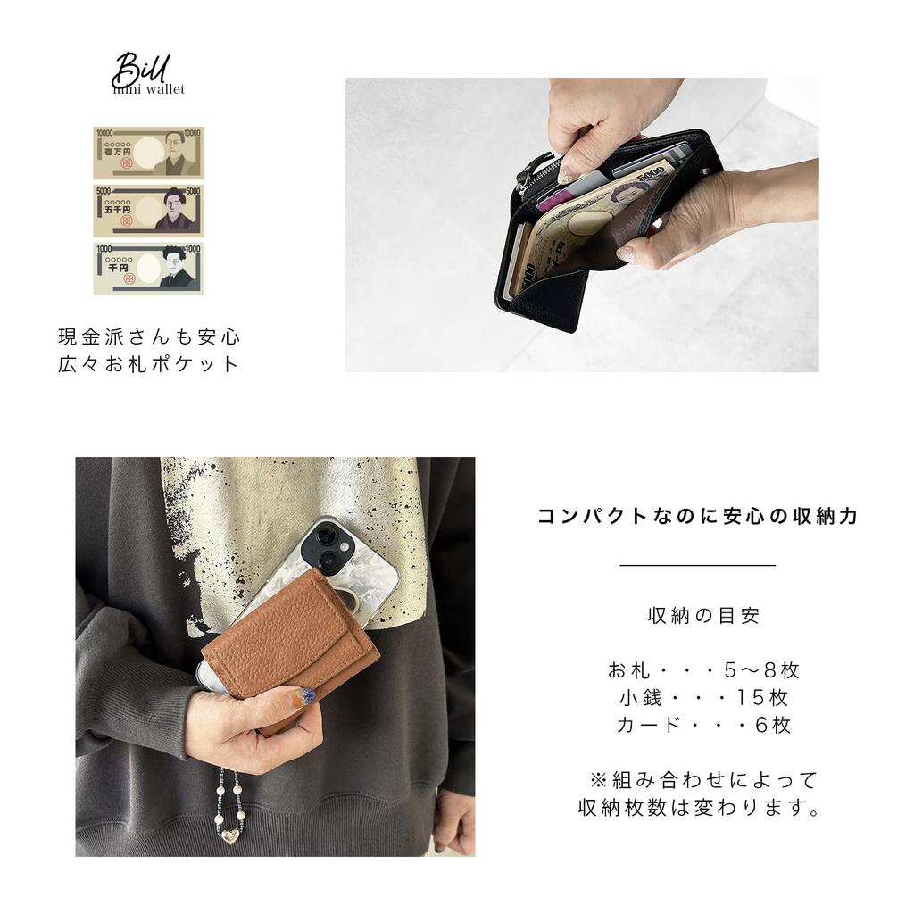 Holiday A.M. Mini Trifold Wallet for Men and Women, Size: 7.5cm X 10cm X 2.5cm, Lightweight, Slim, Large Capacity, Small Coin Purse, Bill