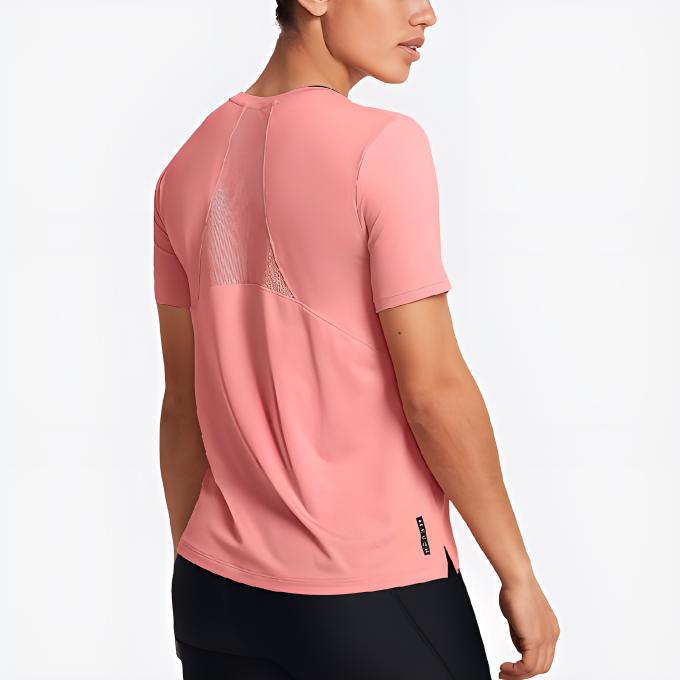 Under Armour Rush Ua Training Fitness Dopamine Quick-Dry Sports Leisure Short Sleeve T-Shirt Women T-Shirts Pink 1379043-603