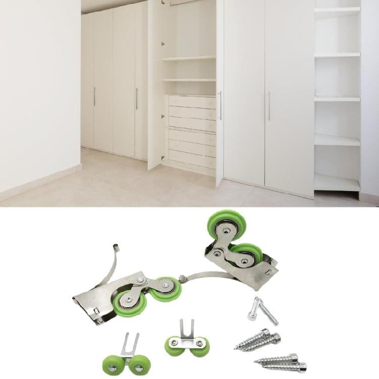Nylon Wardrobe Rollers Sliding Door Rollers Cabinet Door Gliders set for Smooth & Quiet  Door Operate In Homes Or Office