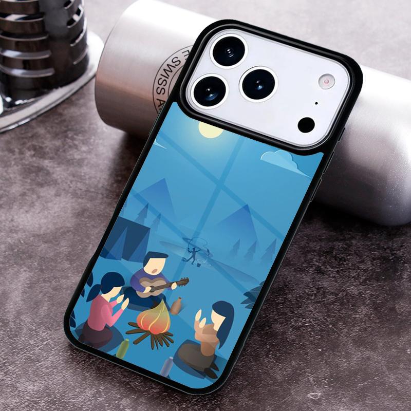 Nature Camping Art soft Phone Case for iPhone 17 16 15 Pro Max Air 14 13 12 11 Plus Shockproof Capa Cover