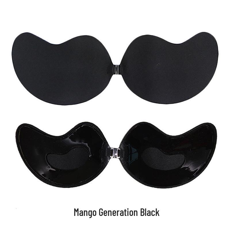 Mango Seamless Silicone Push-Up Strapless Bra with Front Buckle and Nipple Covers