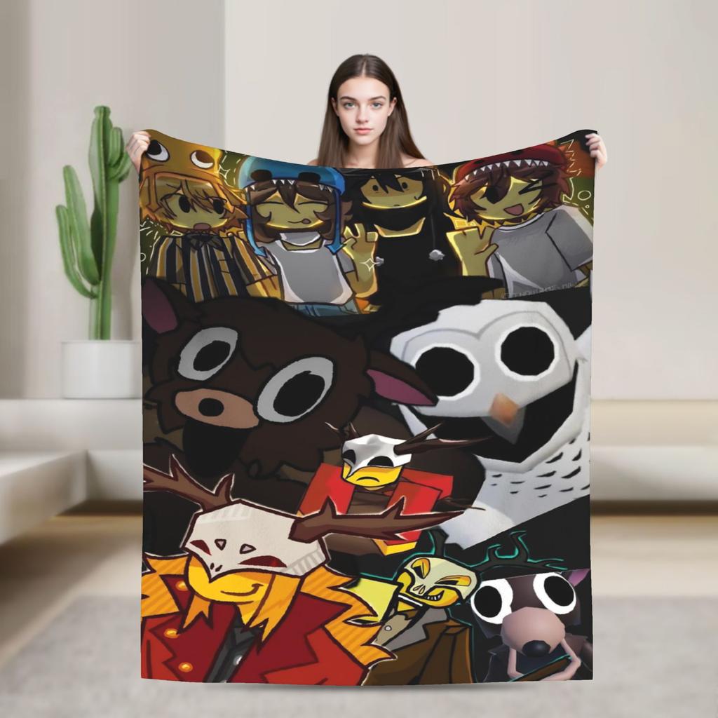 9-9 Nights in the Forest Blankets Deer Game Flannel Funny Soft Throw Blanket for Home Textile Decor