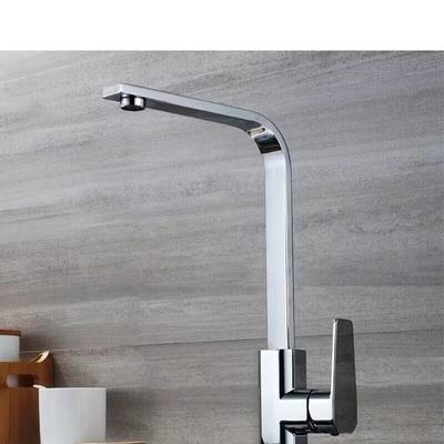 TLXT Black Square Flat Tube Kitchen Sink Faucet