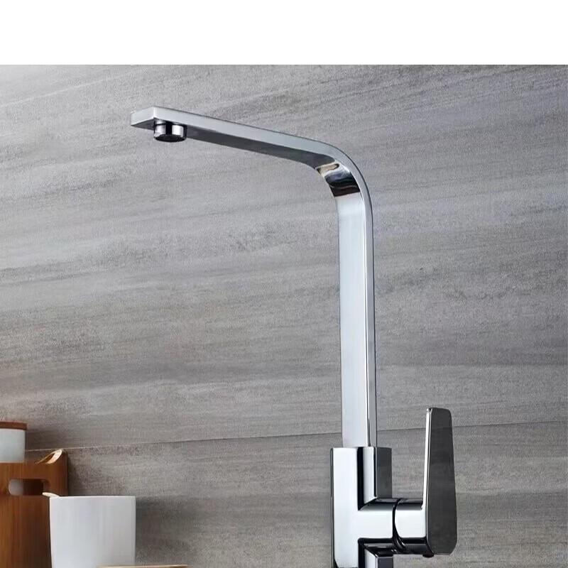 

TLXT Black Square Flat Tube Kitchen Sink Faucet