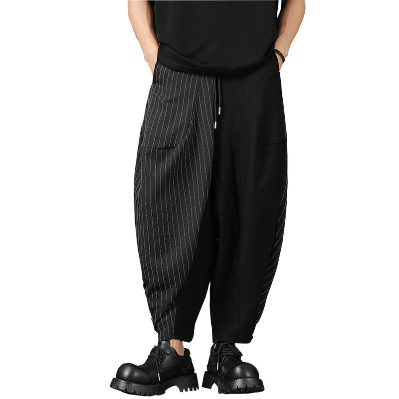 2025 Summer Men Streetwear Harem Pants Men High Street Black Wide-Leg Trousers Man Hip Hop Jogging Pants Male Oversized Pants