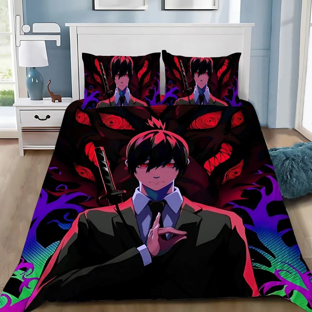 Exquisite 3D Chainsaw Man Wallpaper Anime Printing Bedding Set Duvet Cover Comforter Bed Adult Youth Girl Boy Gift