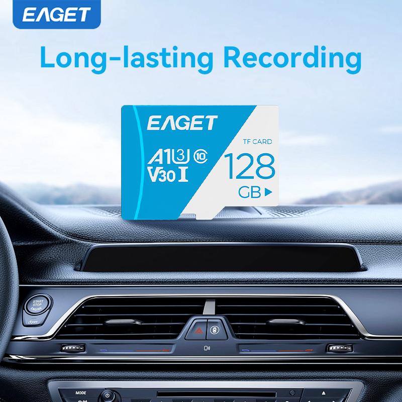 EAGET Κάρτα SD, V30 I A1 Class 10, Κάρτα μνήμης υψηλής ταχύτητας, εγγραφή μεγάλης διάρκειας, χωρίς μπαταρία, για smartphone, υπολογιστές, φωτογραφικές μηχανές, παιχνίδια