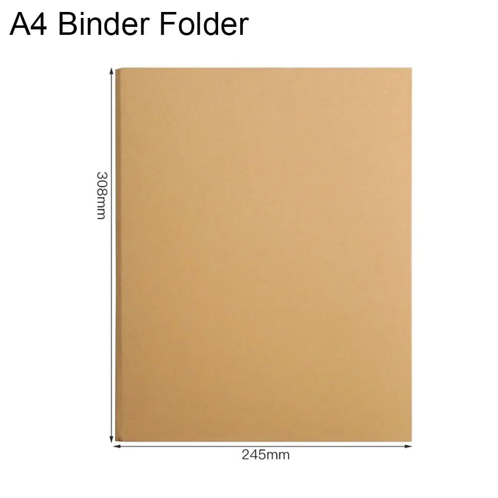 New Kraft Paper Kraft Paper Binder Cover A5 B5 A4 Vintage Binder File Clip Perforated Binder Folder