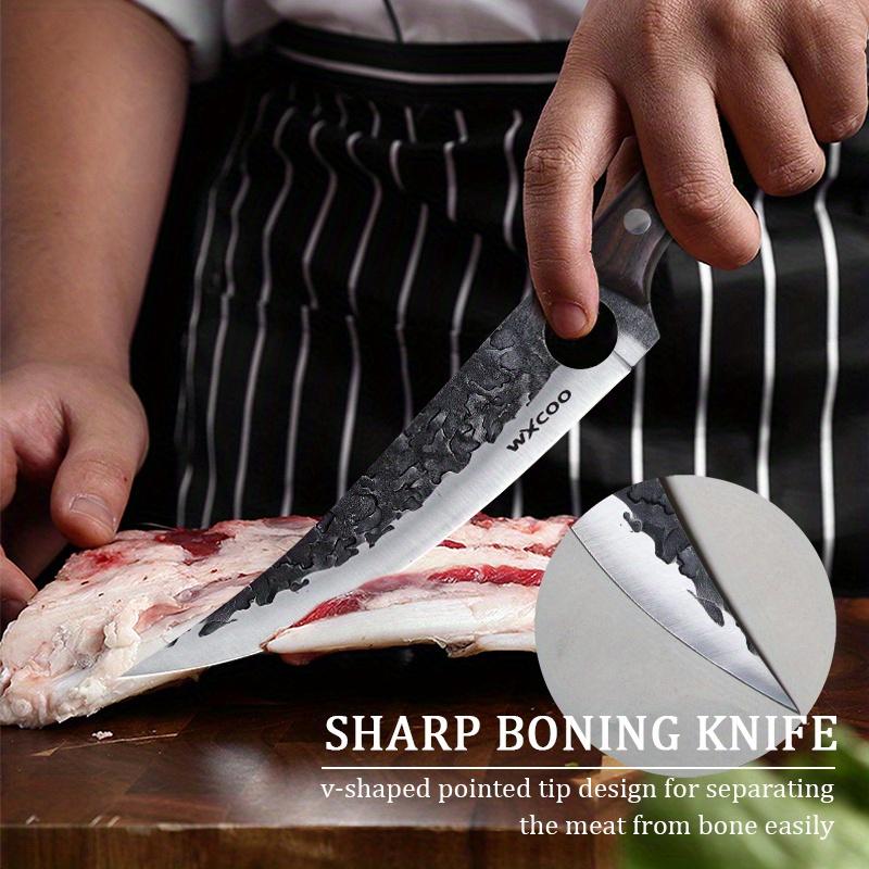 Stainless Steel Boning Knife w/Knife Sheath Fruit Knife Handmade Forged Knife Peeling Knife Fruit Vegetable Fish Meat Cleaver