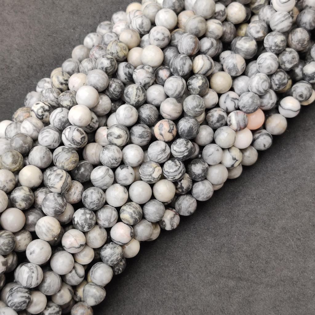 Amazing Matt Gray Map Jasper Natural Gemstone Beads, Loose Gemstone Beads, 6mm 8mm 10mm Smooth Round Beads.