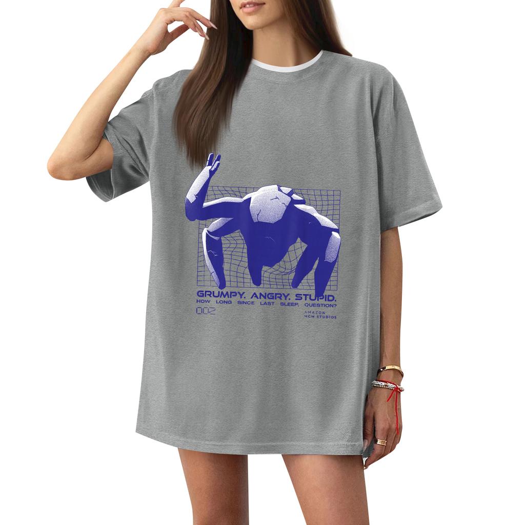 Women's Casual Printed T-Shirt Round Neck Pullover Short Sleeve Top