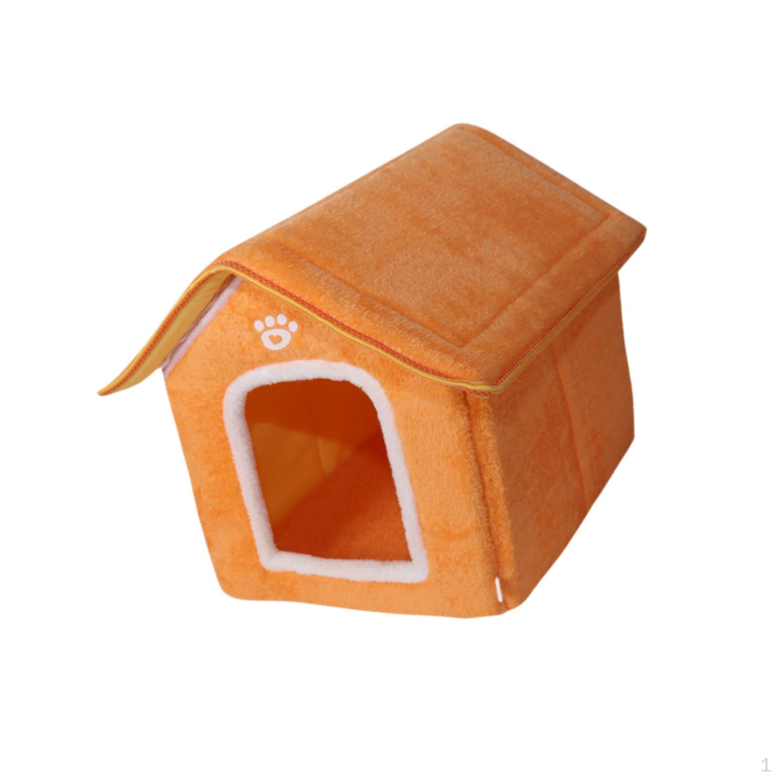 

Cat Dog House Puppy Shelter, Soft, Pet Sleeping Nest Comfortable Tent Cave Bed for жёлтый