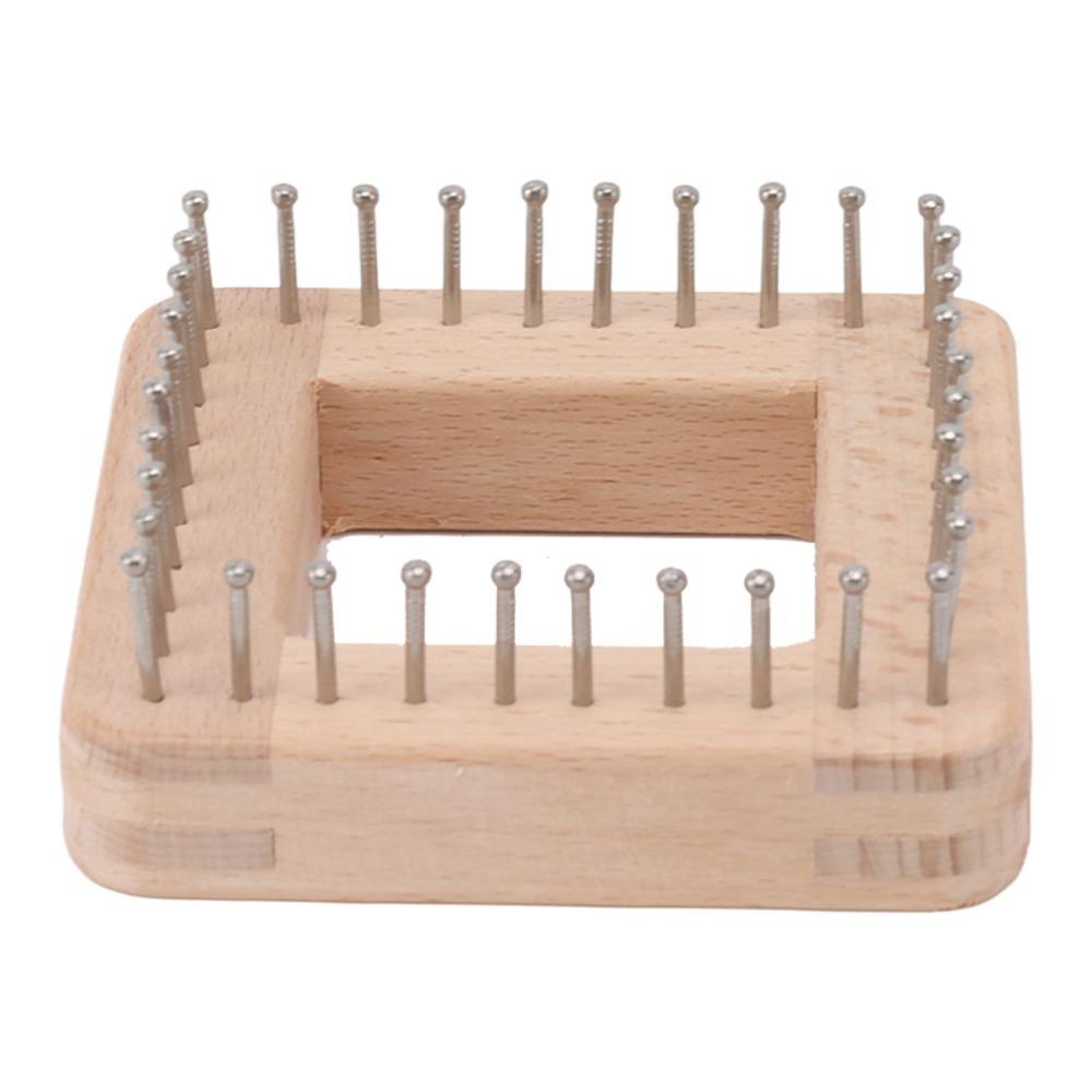 Handmade Wooden Knitting Loom Square Solid Yarn Knitter Creative Grid Weaving Tool Hat Making