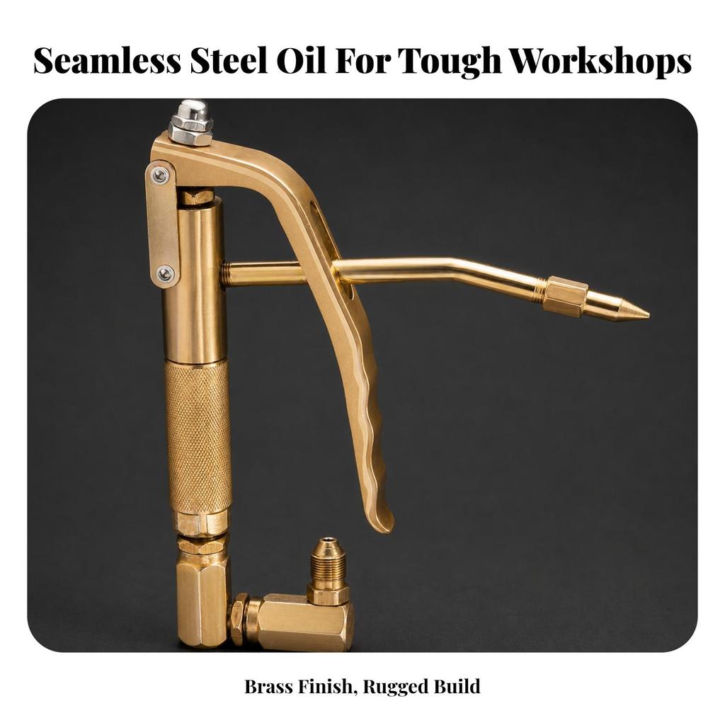 Angled Oil Head with Nozzle | Professional, Heavy Duty, for Machinery Maintenance Universal Iron Gun