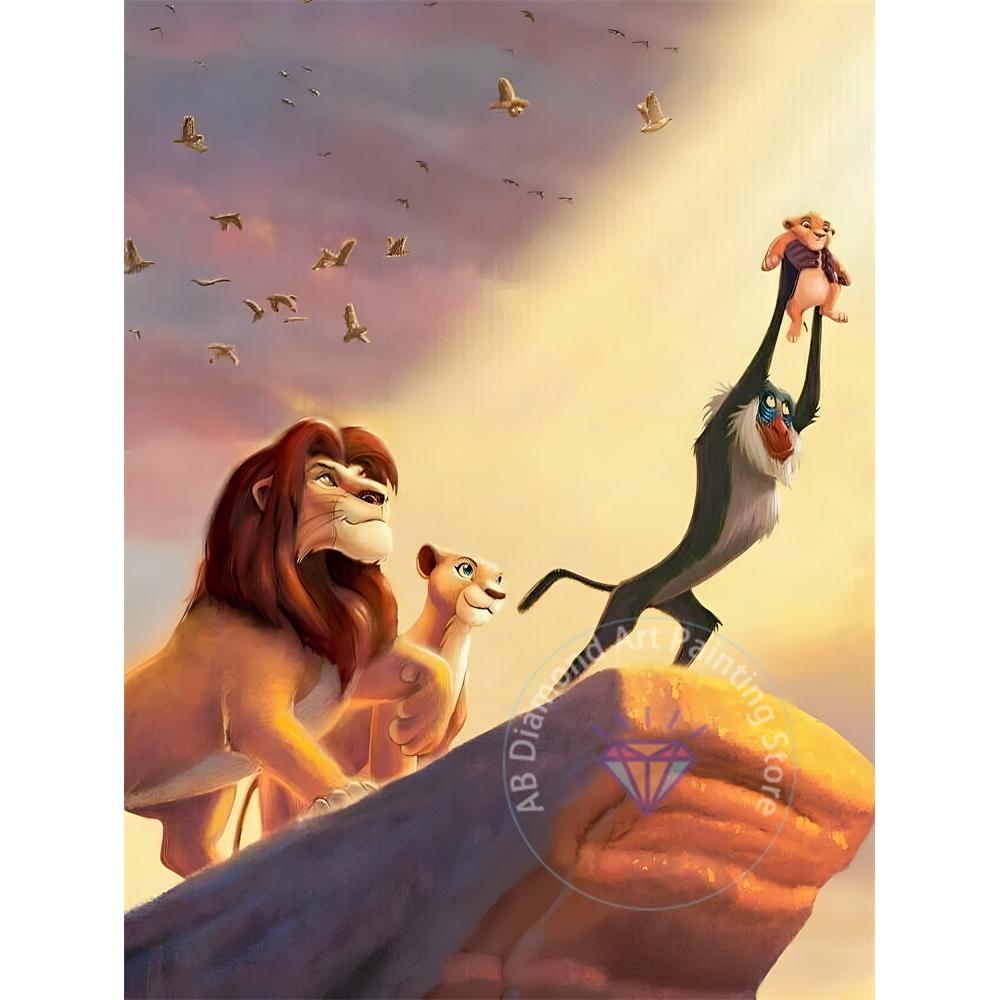 The Lion King Diamond Painting Set 5D DIY Diamond Cross Embroidery Handmade Art Adult and Children's Gifts Home Decoration