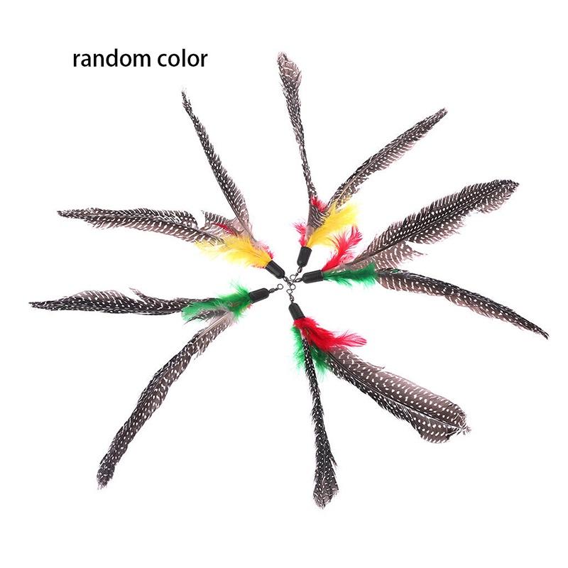 DIY Hausgemachte Katzenangel Ersatzkopf Perlenfeder Katzenangel Ersatzkopf Lustiges Interaktives Haustierspielzeug