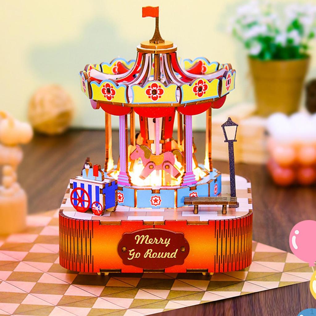 Material Christmas Music Box Lighting Creative Ornament Collection Miniature Toys Musical for