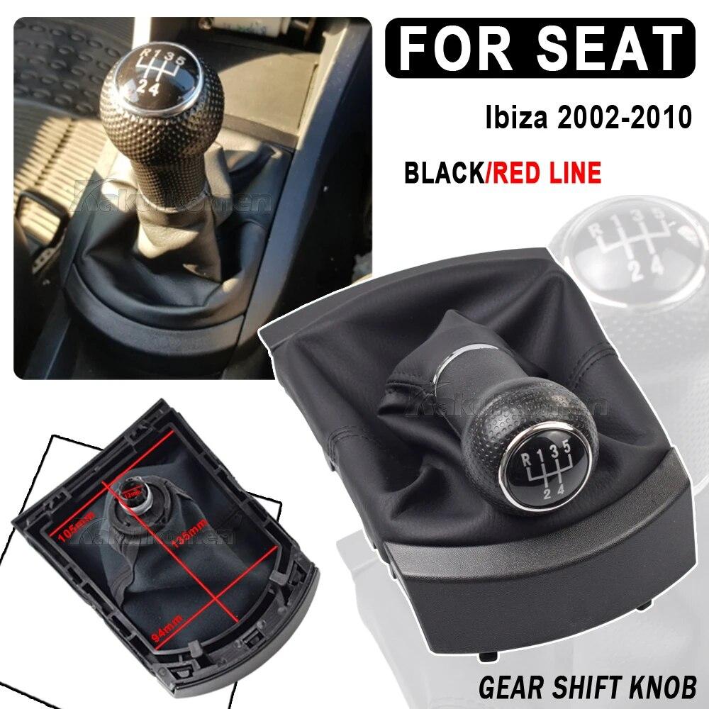 Car Gear Shift Knob Manual 5 Speed Lever Stick Gaiter Boot Dust Cover Collar For SEAT Ibiza 2002 2003 2004 2005 2006 2007 2008