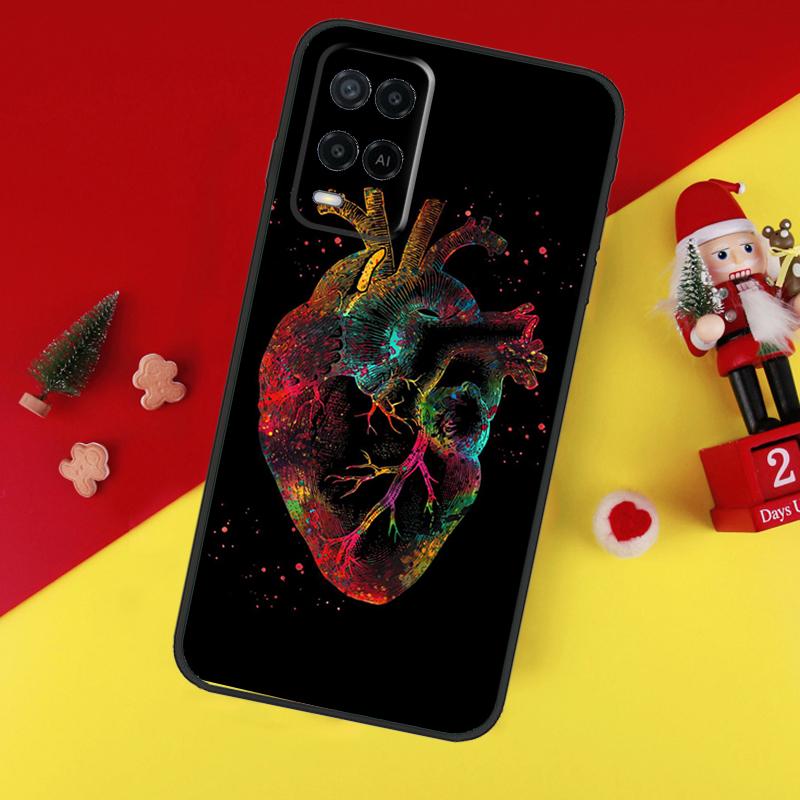 Human Heart Brain Lungs For OPPO A79 A57 A77 A5 A9 A53S A52 A72 A96 A76 A16 A54 A74 A94 A38 A58 A78 A15 A17 Case