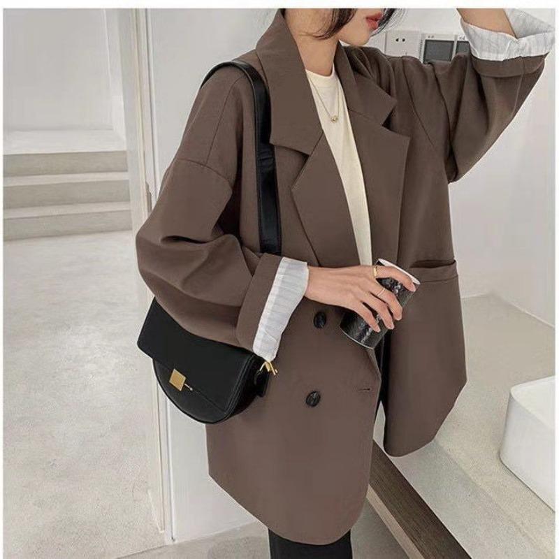 Oversize Blazers Women Long Sleeve Black Suit Streetwear Loose Jacket Spring Autumn Coat Double-breasted
