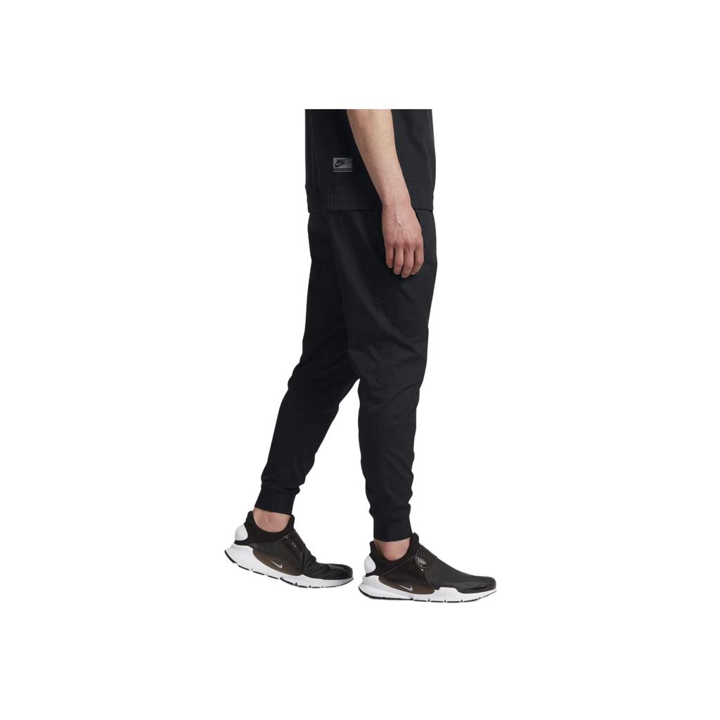 Nike International Woven Jogger Solid Color Casual Tapered Knit Pants Men Bottoms Black 880540-010