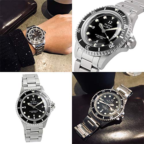 The STAC Classic Scuba 200, a Japanese-made classic diver's watch with a black sweep second hand, 38mm, for men and women.