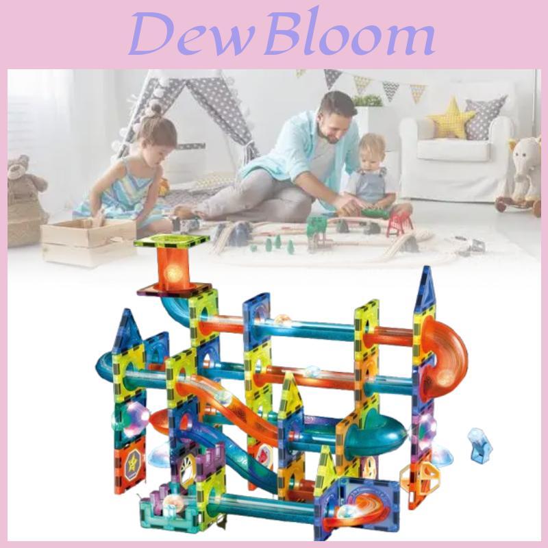 Magnetic Building Blocks Toy For Kids With Colorful Scene Track And Diy Fun