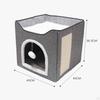 Cat Bed Cube Condo Dog Removable Cushion with Pet House for Multi Small