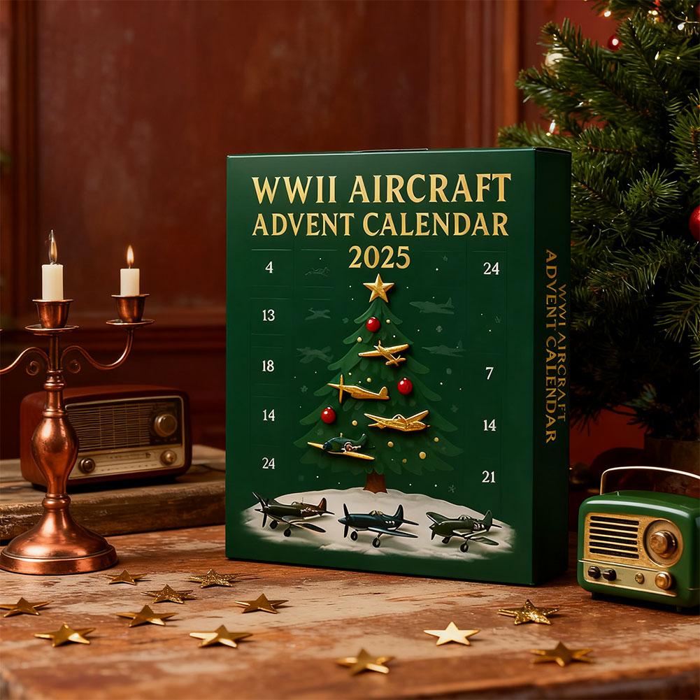 2025 Halloween Advent Calendar Christmas Countdown Calendar Aircraft Wwii Advent 3D Calendar With Box Surprise Pendant Deco F5Z0