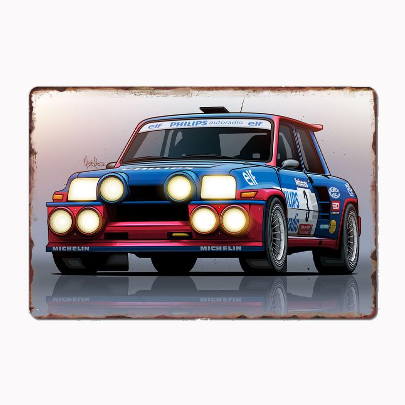Group B Rally Cars 5 Maxi Turbo Gr B Posters Metal Plaque Poster Home Decorations Classic Tin Sign Room Decor Wall Art