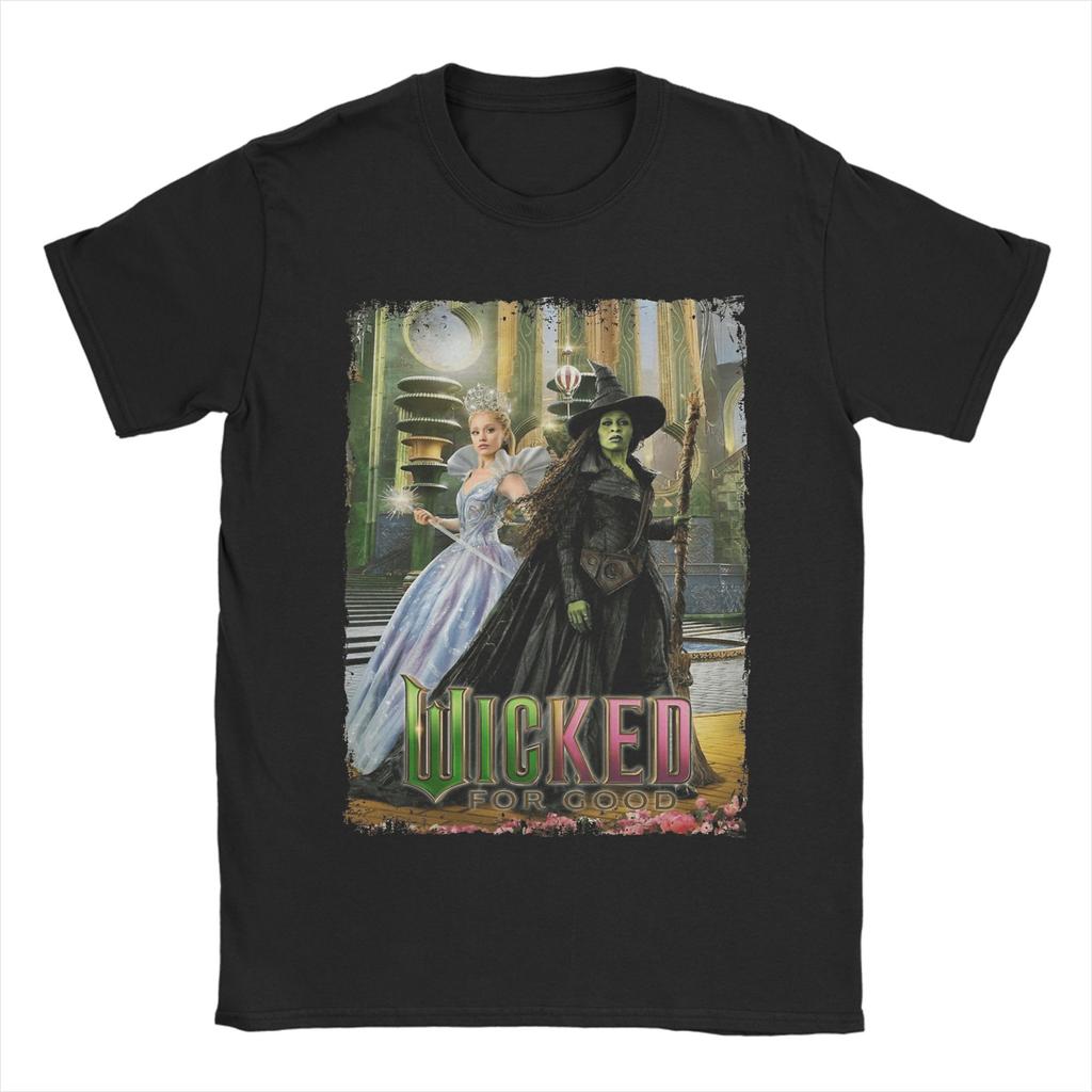 Aesthetic Wicked For Good Movie T Shirt Unisexs 100 Cotton Novelty TShirt Crewneck Tee Shirt Short Sleeve Tops Plus Size