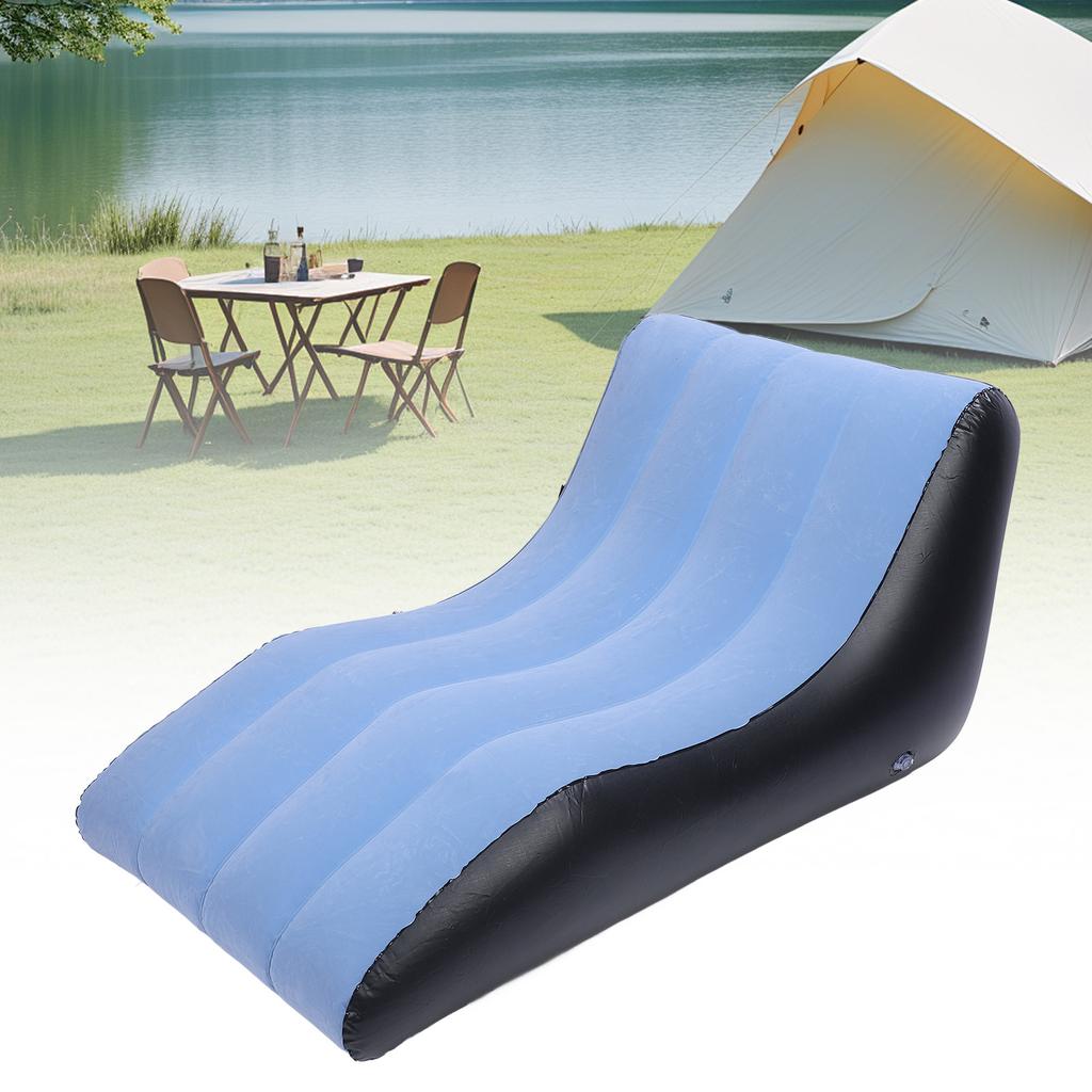 Inflatable Sofa Chair PVC Flocked Inflatable Chair Blow Up Couch for Living Rooms Camping Trips Travel
