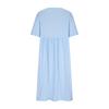 Plus-size Loose Cotton Linen Round Neck Pocket Five-quarter Sleeve Mid-length Dress