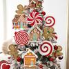 Décorations Sapin de Noël Picks Grand Bonhomme en Pain d'Épice Maison en Bonbons Sucette Picks de Noël pour Arbre Mignons Picks Bonbons Ornements