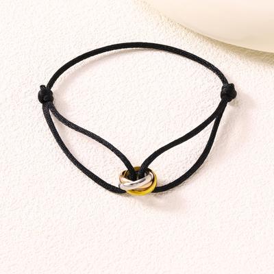 Minimalistisches Verstellbares Drei-Ring-Webarmband - Trendiger Hochwertiger Paarschmuck