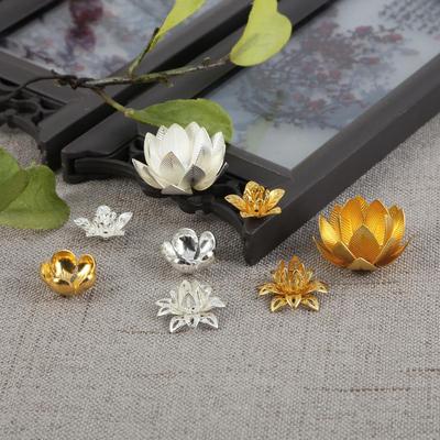 Kaplama Lotus Çiçeği Gevşek ara parça Boncuk Kapakları Koni Sonu Boncuk Kap Telkari DIY Takı Bulma Yapımı Için