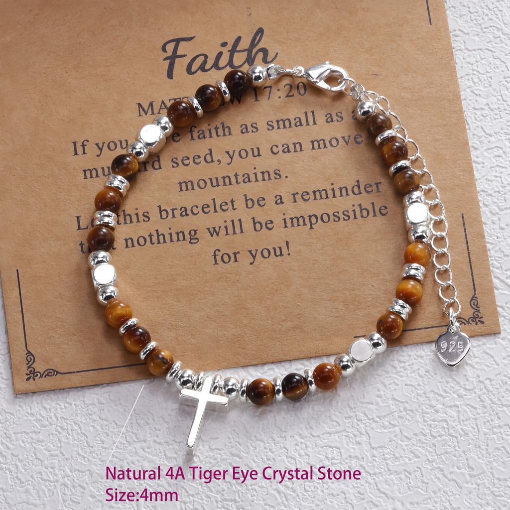 Bransoletka z okrągłych koralików Seria Krzyżowa Unisex Ręcznie robiony Design Styl Jesień Zima Wszechstronna Codzienna Biżuteria Ręczna