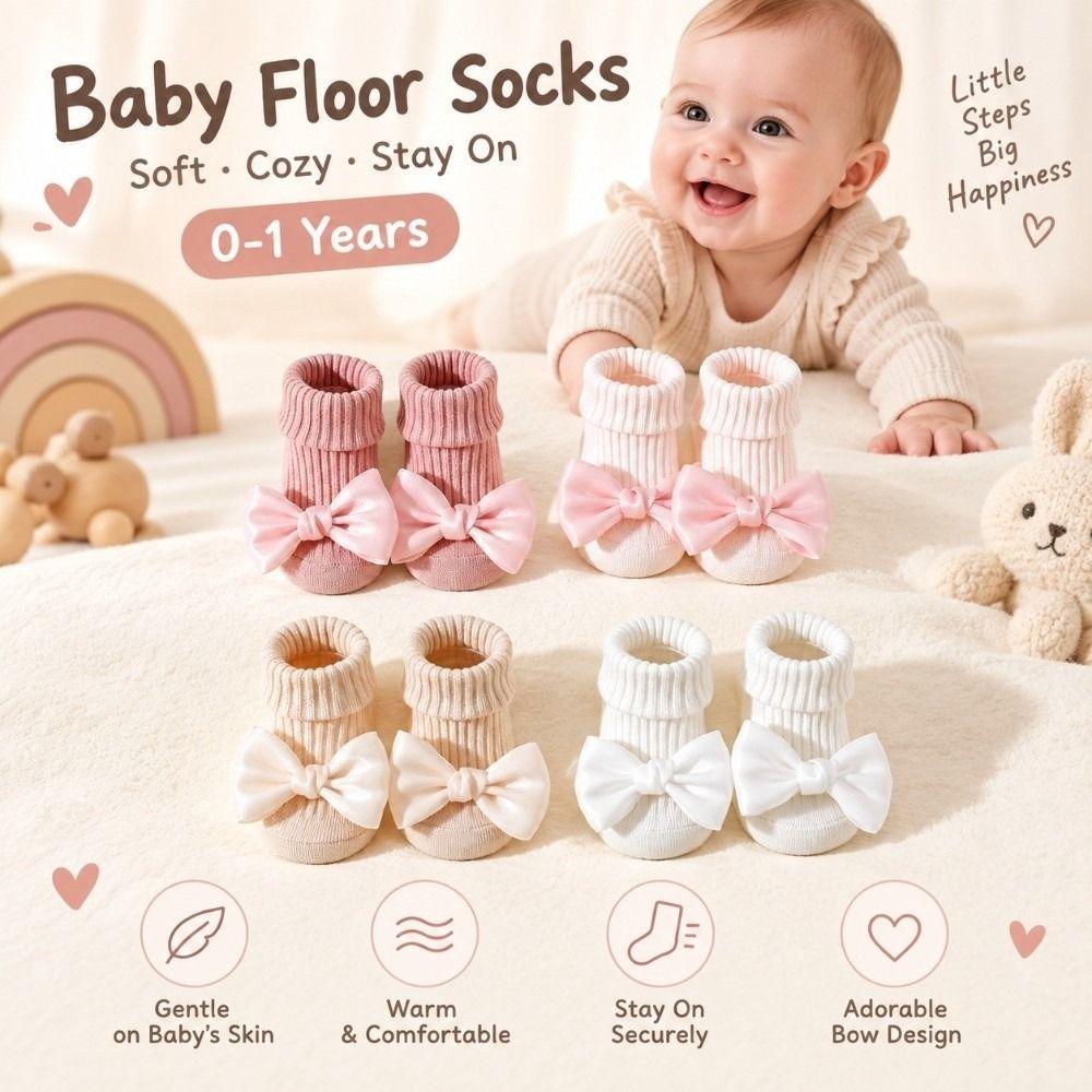 1 Paie Anti-Slip Sole Baby Floor Sock Breathable Fabric Anti-Slip Sock Indoor Home