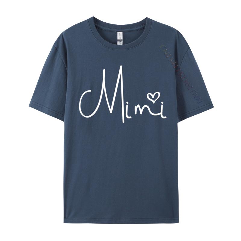 Mimi Heart Grandma Christmas Mother Is Day TShirt Unisex Clothing TShirt Combed Cotton Funny Clothing Shirt Round Collar